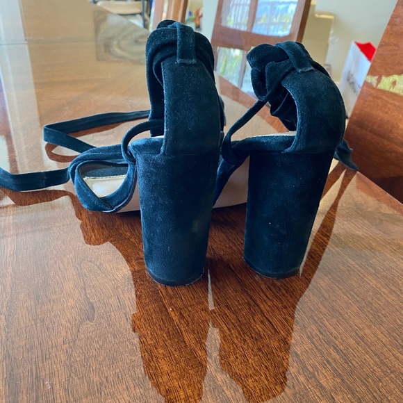 Steve Madden Black Suede Tie Up “Christey” Heels - Picture 9 of 11